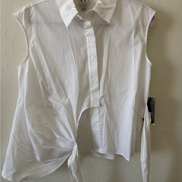 Worthington White Sleeveless Button Down Shirt - Picture 5 of 7